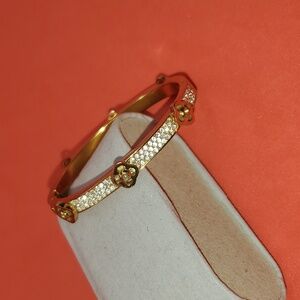 Henri Bendel Skinny Rox PETAL Yellow Gold Swarovski Crystal Bracelet PETITE